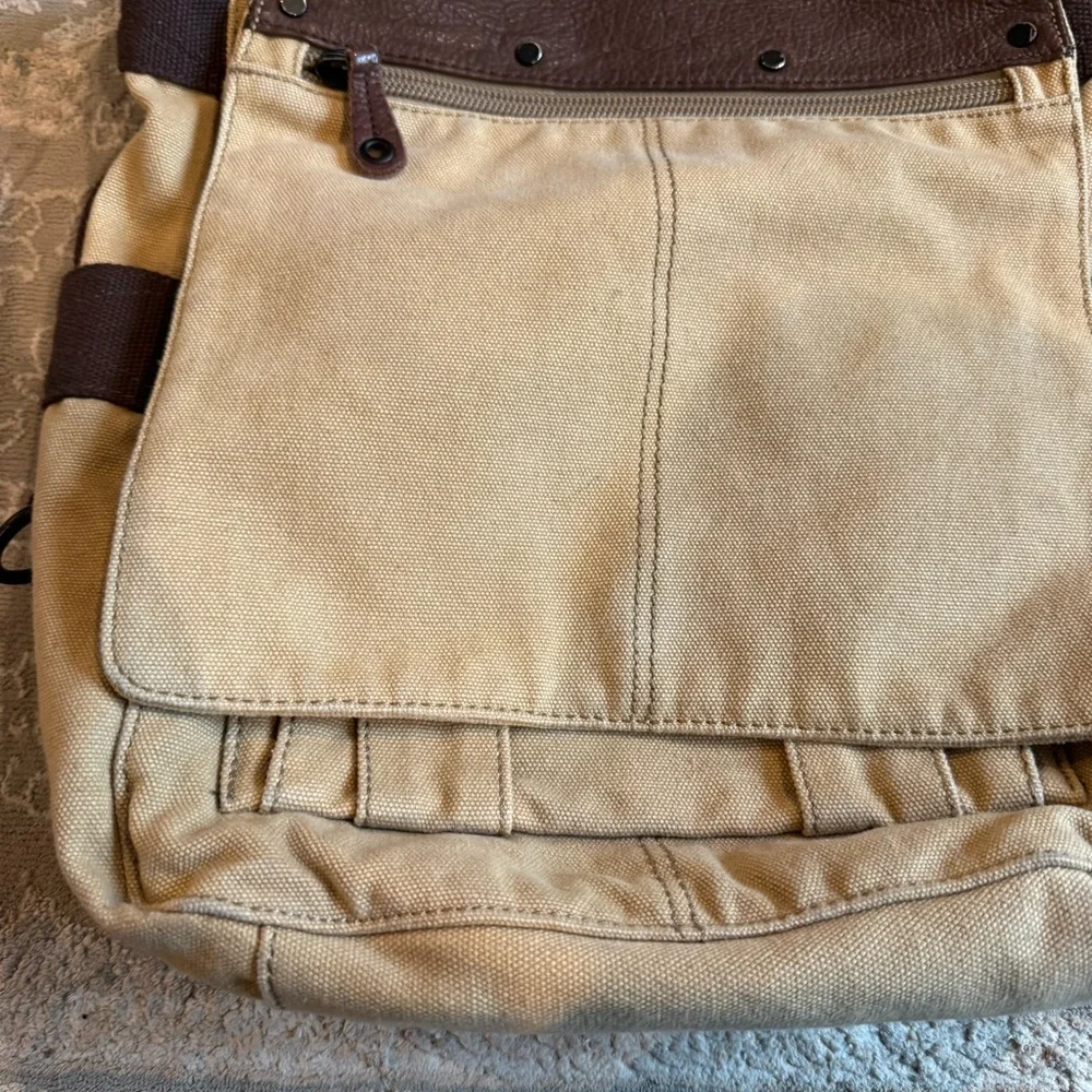 Fossil Canvas and Leather Messenger Bag - Picture 3 of 11